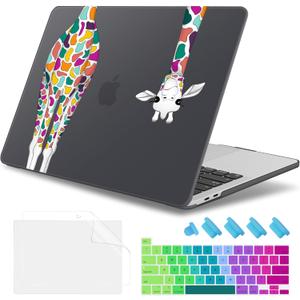 May Chen Compatible with MacBook Pro 13 inch Case 2022 2021 2020 Release Models A2338 M2 M1 A2251 A2289, Plastic Hard Shell Case Keyboard Cover for Mac Pro 13" with Touch Bar, Black Smile Giraffe May Chen Compatible with MacBook Pro 13 inch Case 2022 2021 2020 Release Models A2338 M2 M1 A2251 A2289, Plastic Hard Shell Case Keyboard Cover for Mac Pro 13" with Touch Bar, Black Smile Giraffe