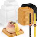 150 PCS Clear Plastic Mini Cake Boxes 3.5Inch Muffin Boxes Biscuit Boxes Cheese Pastry Moon-Cake Dessert Box Packaging Containers for Party, With Sticker To Secure The Lid