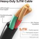 25FT 25 Amp 12 Gauge 3 Prong Welder Extension Cord, NEMA 6-50P to NEMA 6-50R, Heavy Duty 250V Welding Extension Cable with LED Indicatorfor Lincoln, Plasma, Miller, SJTW, ETL Listed