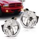 Fog Lights Assembly for 2001 2002 2003 Dodge Durango Replacement Fog Lamps Kit for 2001 2002 2003 2004 Dodge Dakota with 881 12V 27W Halogen Bulb Clear Lens
