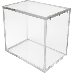 Acrylic Clear Display Case for Booster Box, 8mm Sides with UV Protection, 5mm Strong Magnetic Lid, Stackable Storage Box