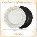 50 Pcs Antique White Charger Plates Bulk Plastic 13", Classic