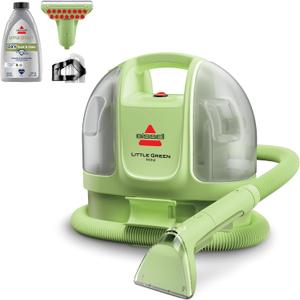 BISSELL Little Green Mini Portable Carpet and Upholstery Deep Cleaner, Car/Auto Detailer, with HydroRinse Self-Cleaning Tool and 4" Tough Stain Tool, Tea Green, 4075