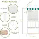 2 x New Upgraded Bow Holder Headband Organizer w/ 9 Mesh Pockets, Large Capacity Hair Bow Organizer for Girls, Wall Hair Accessory Organizer for Nursery Room Decor(32x15inch,Beige Green)