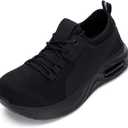 Ulogu Steel Toe Shoes for Women Men Wide Toe Box Work Shoes Waterproof Safety Sneakers Non Slip Thick Sole Black 12.5 Wide Women/10.5 Wide Men