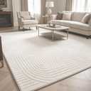 Beige Solid Area Rug 6x9, Washable Rugs for Living Room Bedroom