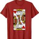 King of Hearts Blackjack Cards Poker 21 K T-Shirt, Male, Large