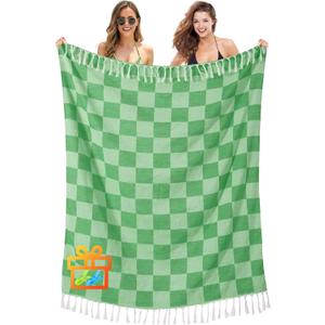 Antfuny Giant Beach Towel Blanket Autumn Outing Stuff for Women & Men Road Trip Camping Gear Ship Cruise Gear Must Haves Large L Teal Plain Pattern Airplane Accessories Travel Gadgets Yard Mat