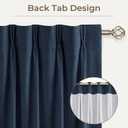 CAPALOCA Pinch Pleated Curtains Blackout, Linen Blackout Curtains 120 inches Long 2 Panels Set for Bedroom, Thermal Insulated Pinch Pleated Drapes for Living Room, 40"W x 120"L (Pack of 2), Navy Blue