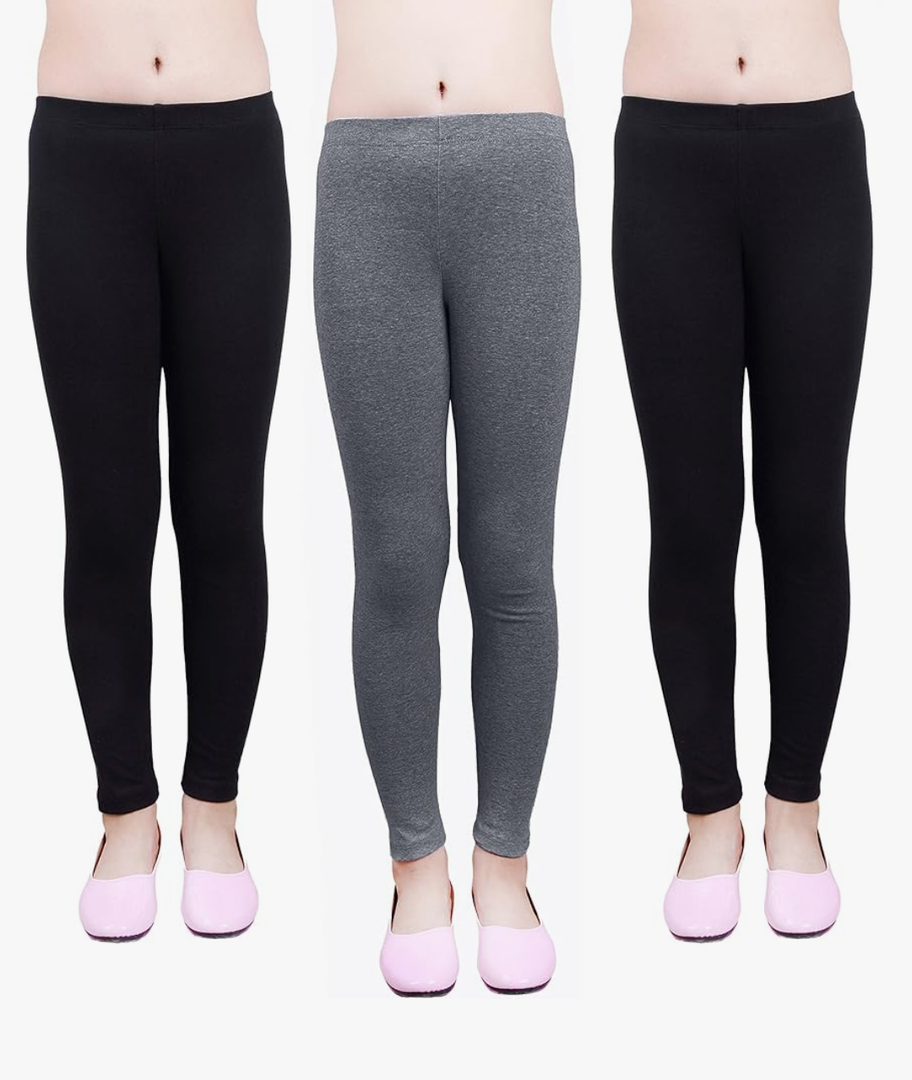 IRELIA Girls Leggings 3 Pack Modal Size 4-16 Stretchy Pants Medium