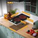 12 Inch Electric Cooktop with 2 Burner,110V-120V, 1800W,Plug in Electric Stove Top,Countertop & Built-in,Glass Radiant Cooktop with 2 Knob & Touch Control,Auto Shutdown,Residual Heat Warning