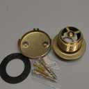 All Metal Tip-Toe Bathtub Drain Kit with Two-Hole Overflow Faceplate and Universal Fine/Coarse Thread Assembly, Bath Tub Drain Kit fits All Bathtub -Brushed Gold