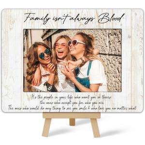 Best Friend Picture Frame, Friends Frame, Family Isn't Always Blood, Birthday Graduation Gifts Ideas, Photo Frames For Home Tabletop Decor A(01