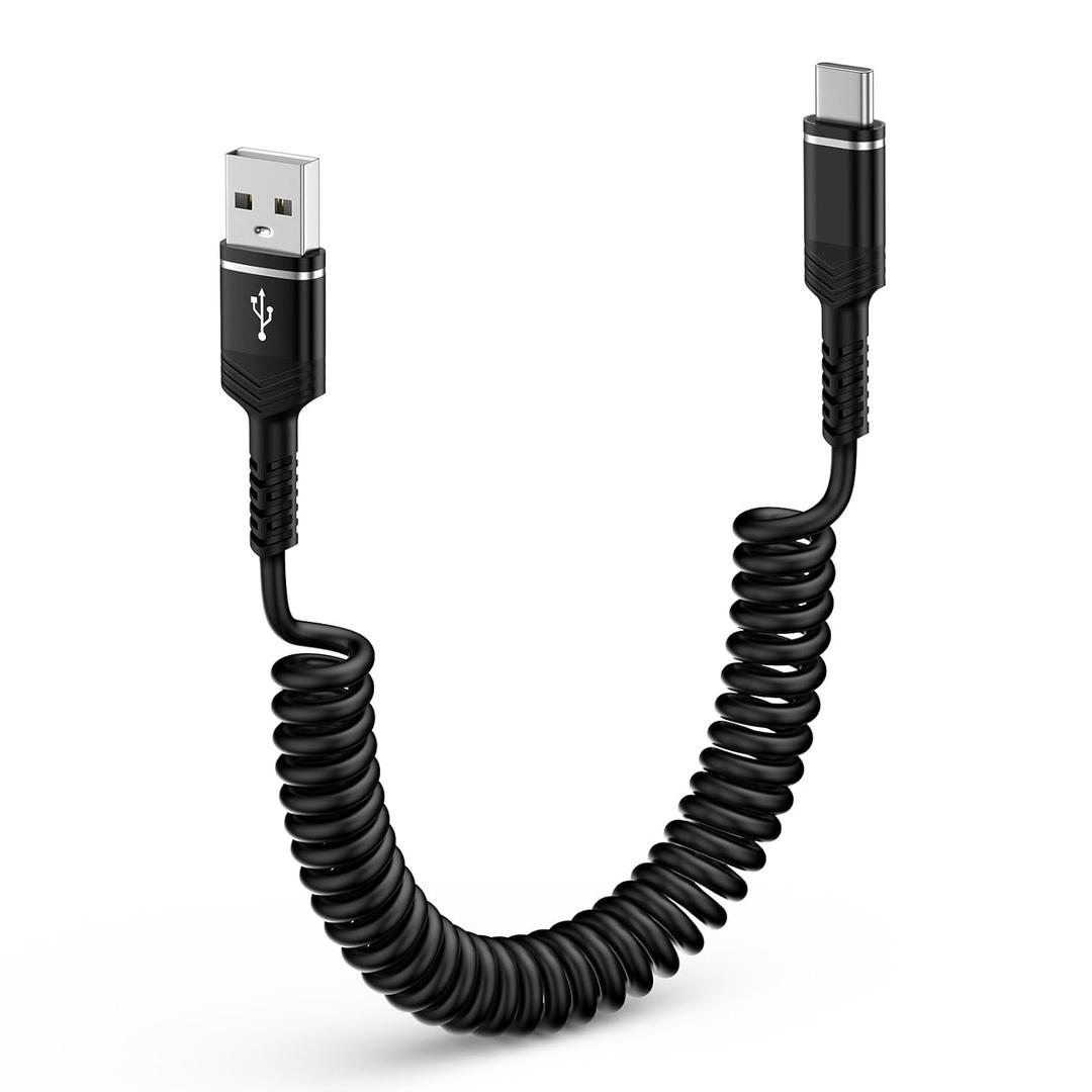 Samsung A15 Charger Cable 3FT for Car, Short Android Auto Coiled USB A to USB C Cord for Samsung Galaxy A17 A16 A35 5G S25 Plus A55 A25 A14 A54 S24 Ultra FE A13 A53 Z Fold6,Fast Charging Phone Wire
