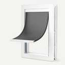 Amazon Basics Dog and Cat Door Replacement Flap, Medium, 7.4 x 12.2 Inches, White and Grey