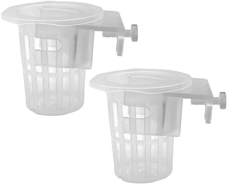 2 x DONGKER Aquarium Plant Holder,2 PCS Hanging Fish Tank Plant Pot for Fish Tank Wall Thickness up to 1.2cm/0.5" (Round Opening)