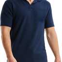 TUVEKE Men's Polo Shirt and Shorts Set Casual Waffle Knit Tracksuit Set for Men Summer Outfits 2 Piece Short Set (M)