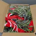 Hausse 6 Pcs Christmas Wreath, 12" Christmas Mini Wreaths for Cabinets with Red Bows, Artificial Small Xmas Wreaths Hanging Decoration Garlands for Kitchen Window Farmhouse Chair Wall Front Door