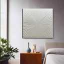 YaSheng Art White Textured Wall Art, 3D Modern Abstract Wall Art Handpainted Oil Painting Minimalist Artworks ,Wall Art for Living Room, Bedroom Wall Decor,Office Wall Decor Home ,Framed Wall Art 24x24inch