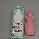 Mootikar Honey Bear Silicone Straw Cup, Babies Water Drinking Cup, 8-Ounce Therapy Sippy Bottles for Speech and Feeding Training, BPA Free & Dishwasher Safe (PINK)