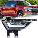 Right Passenger Side LED Fog Light Compatible for 2021 2022 2023 Ford F150 F-150 Front Bumper Light W/Bulbs W/O Wiring Harness Driving Lamp Assembly RH FO2593259 19629100 ML3Z15200C