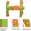 Waterproof No Pull Dog Harness, Adjustable Easy Walk Vest for Small, Medium and Large Dogs, Heavy Duty Secure Fit Pet Walking Harness for Training and Outdoor Adventures, Green, S (Green on Orange)