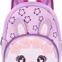 KK CRAFTS Preschool Backpack Toddler Neoprene Animal Schoolbag Lunch backpack for Kids Boys Girls(Purple Rabbit)