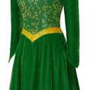 Willyacos Princess Costume Adult Women Green Velvet Cosplay Dress Halloween Outfit (Green, S)