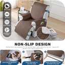 TAOCOCO 100% Waterproof Recliner Cover - Recliner Cover with Non-Slip Granule, Recliner Chair Covers with Elastic Band, Recliner Chair Covers for Reclining Chair(Brown, Small-22'')