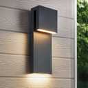 Modern LED Outdoor Wall Sconce 17W Integrated LED Outdoor Wall Mount,Anti Rust Textured Black Suit for Wet Locations and All Rooms,Easily Installed in Any Direction.Bulb Included.