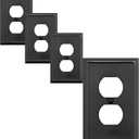 Single Duplex Outlet Light Switch Cover Aria Metal Wall Plate, 4-Pack Aged Bronze 1 Gang, for Receptacle Light Switch, Switch Cover Decorative Wallplate, Durable