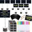 10 Pack Mini Chalkboard Signs Food Tags for Party Buffet with Wooden Stands, Reusable Hanging Chalk Boards for Weddings Bakery Birthday Place Cards, Table Numbers