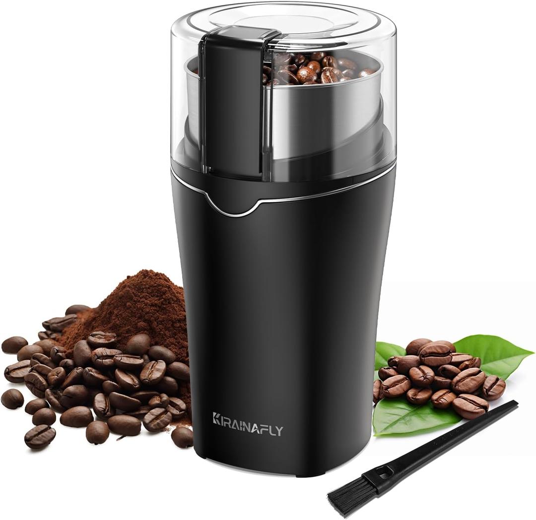 Spice Grinder Electric, Electric Coffee Bean Grinder for Kitchen, Stainless Steel Removable Chamber, Up to 12 Cups, Easy for Coffee Beans,Spices,Herb,flaxseed and Nuts, Silver