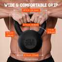 Yes4All Cast Iron Kettlebell, 45 Lb Solid One-Piece Design