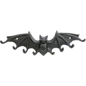 Coat Hooks Wall Mounted, Rustic Bat Key Hook Holder, Heavy Duty Decorative Black Wall Hooks for Mudroom, Towels, Hat Rack, Purse Hooks, Cast Iron Decorative ‎Antique Black Hooks