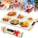 Food Warming Mat,Upgrade Fast Full-Surface Heating Mat, Electric Warming Tray with 6 Temperature and 6HoursTimer, Portable Rollable Food Warmer Perfect For Parties Buffet and Home Dinners (White)