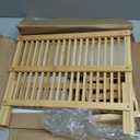 HBlife Dish Rack, Bamboo Folding 2-Tier Collapsible Drainer Dish Drying Rack with Utensils Flatware Holder Set (Dish Rack with Utensil Holder)