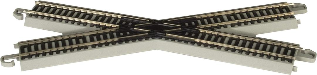 Bachmann Trains - Snap-Fit E-Z TRACK 30 DEGREE CROSSING (1/card) - NICKEL SILVER Rail With Gray Roadbed - HO Scale