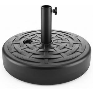 T&Jero Round Heavy Duty Plastic Patio Umbrella Base Stand Weight for Outdoor, 63 lb with Water and Sand Filled, Black
