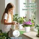 Meowell Self Watering Pots Set of 7 Assorted Size 4" to 8" Indoor Plant Pots with Drainage Holes and Clear Reservoir for Visible Water Level, Plastic Wicking Planter for House Plants & Flower, White