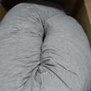 Momcozy Pregnancy Pillows for Side Sleeping, J Shaped Maternity Body Pillow for Pregnancy, Soft Pregnancy Pillow with Jersey Cover for Head Neck Belly Support, Grey, 1 Count