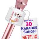 Move2Play, Kids Karaoke Microphone | Includes Bluetooth & Pre-Loaded Songs | Birthday Girls Present for All Ages, 2, 3, 4, 5+ Year Old Girls, Boys & Toddlers (Pink)
