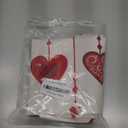 Red Stripe Valance Love Scalloped Curtain Valances, Rod Pocket Kitchen Window Valances with Tassel, Romantic Spring Valance Curtains for Bedroom Living Room Retro Cotton Linen Short Curtains 54x18In