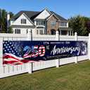 250th Anniversary USA Banner Flag 1776-2026, Semiquincentennial Patriotic Banner for July 4th Decorations, Large independence day decorations, Outdoor Indoor Decor for Yard Garden Porch Fence