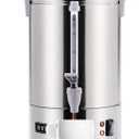 SYBO SR-CP-100B Commercial Grade Stainless Steel Percolate Coffee Maker Hot Water Urn for Catering, 100-Cup 16 L, Grey (EXP 08/04/26)