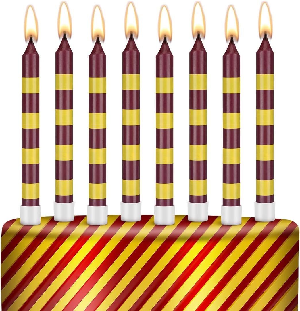 MTLEE 12 Pcs Wizard Birthday Candles Bulk Magical Wizard Inspired Toppers Candles Yellow and Brown Birthday Cake Topper for Kids Magical Wizard Birthday Decoration Supplies Party Favor