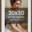 20x30 Picture Frame Natural Oak Wood From California-USA Walnut Color Finished Handcrafted 20 x 30 Poster Frame Matted to 16x24 Photo with Real Tempered Glass,for Photo,Certificate,Degree,Graduation