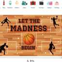 5.93.6ft Basketball Theme Backdrop Madness Party Decorations Let The Madness Begin Banner for Basketball Theme Party Supplies