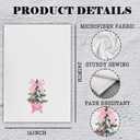 Chinoiserie Pink Christmas Tree Kitchen Towels, Coquette Bow Xmas Tree Decorative Hand Towels for Bathroom, Preppy Christmas Dish Tea Towels for Kitchen Decor, 16x24 Inch
