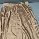 Zeagoo Skirts for Women High Waist Skirt Elegant Midi Skirt Satin (Beige, L)